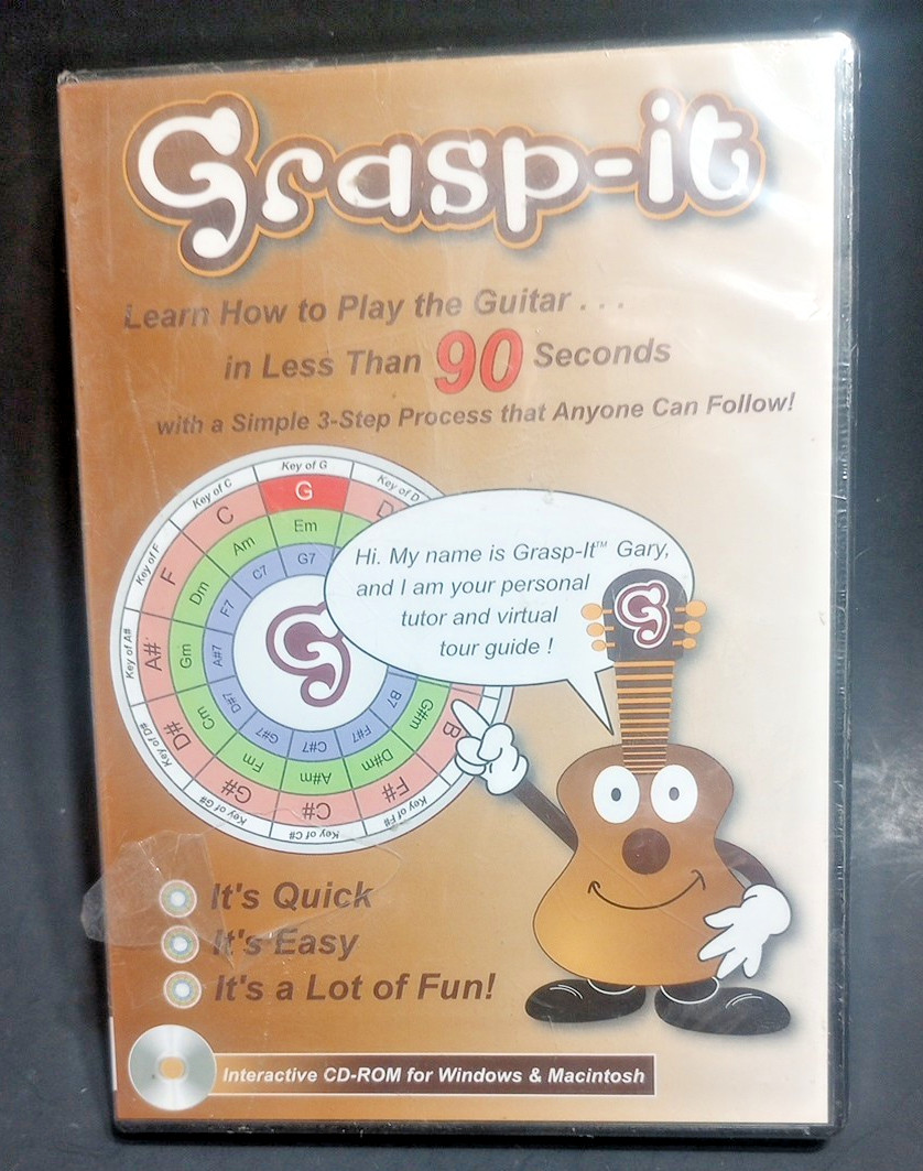 Grasp-It: Learn How To Play The Guitar- In Less Than 90 Seconds PC MAC CD Sealed