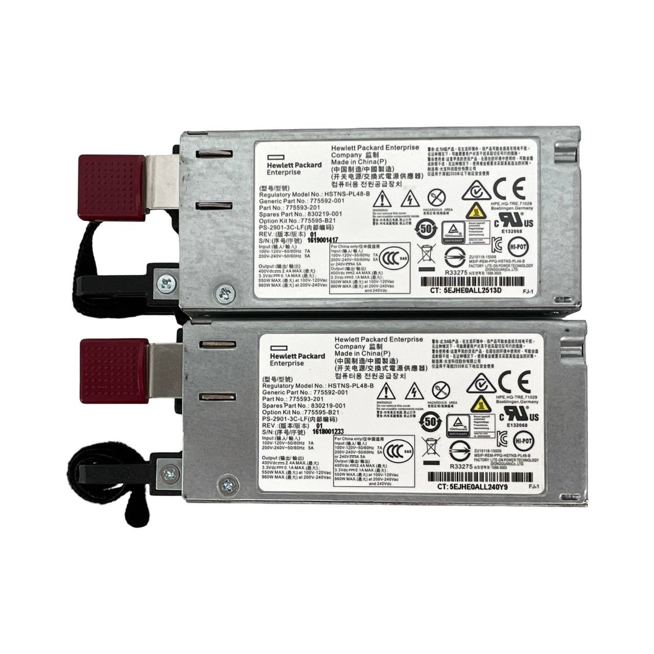 Lot of 2 - HP HSTNS-PL48-B REV 03 Power Supply 775592-001 830219-001