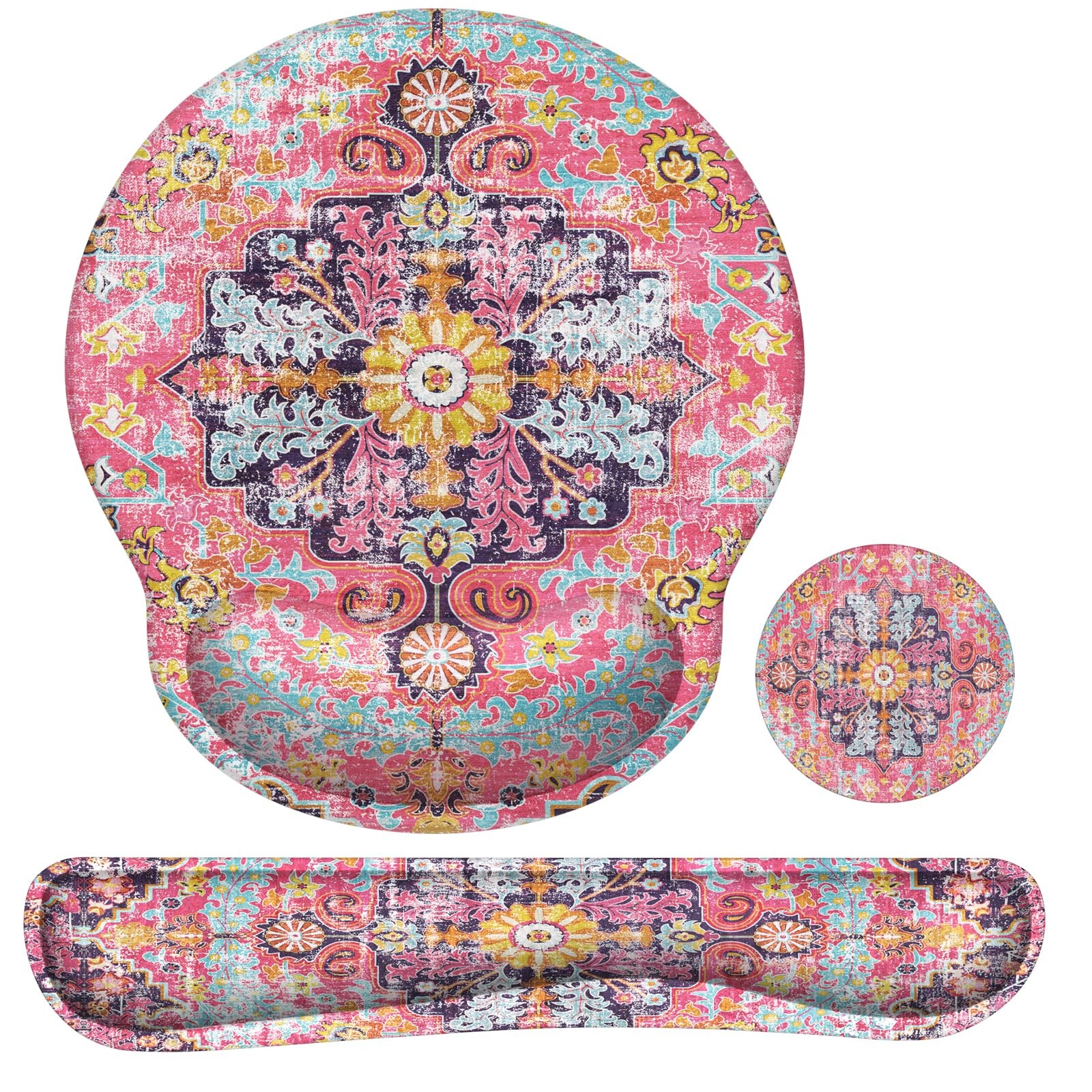 Ergonomic Mouse Pad Set with Wrist Rest Non-Slip Desk Mat Set