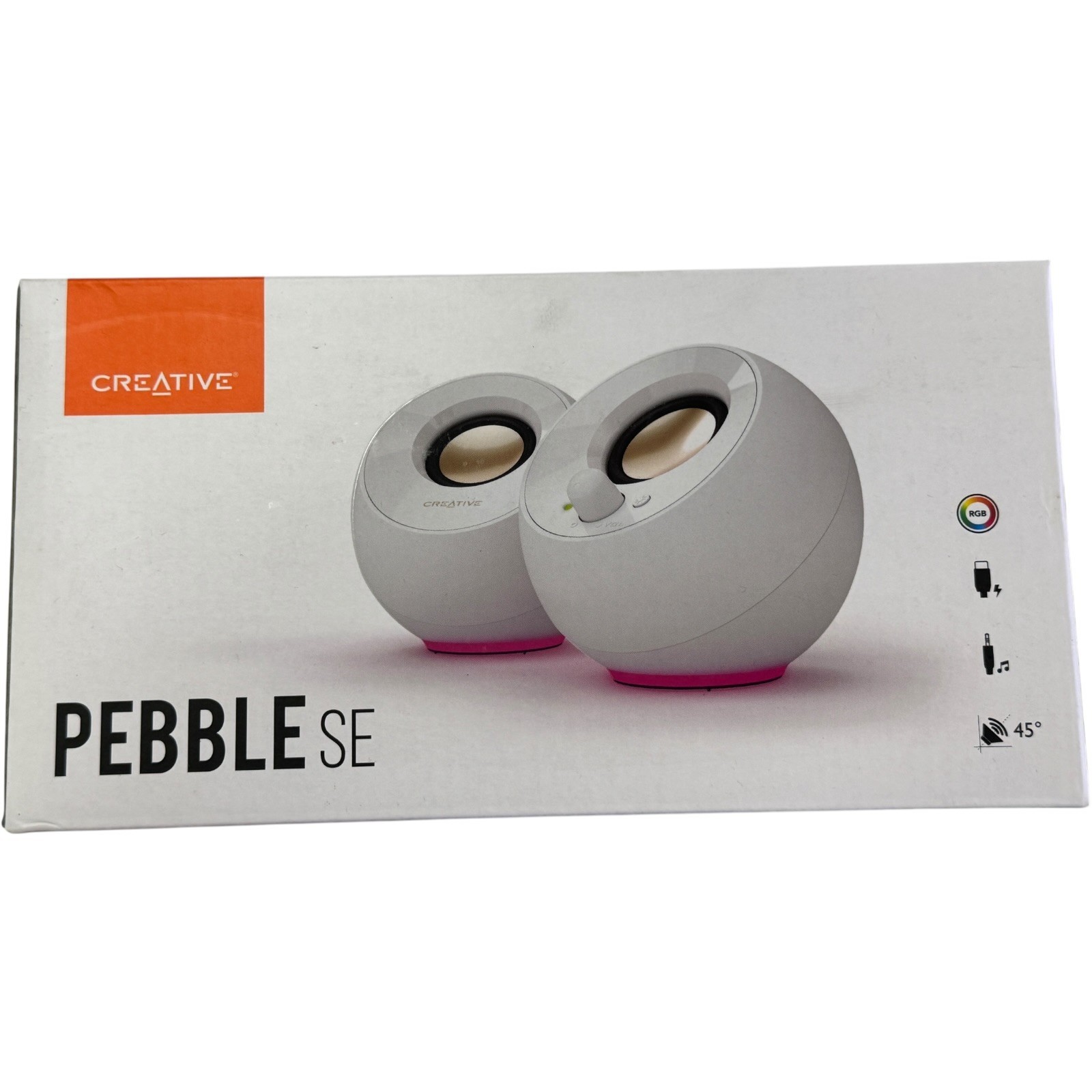 Creative Pebble SE 2.0 USB-C Desktop Speakers RGB White New