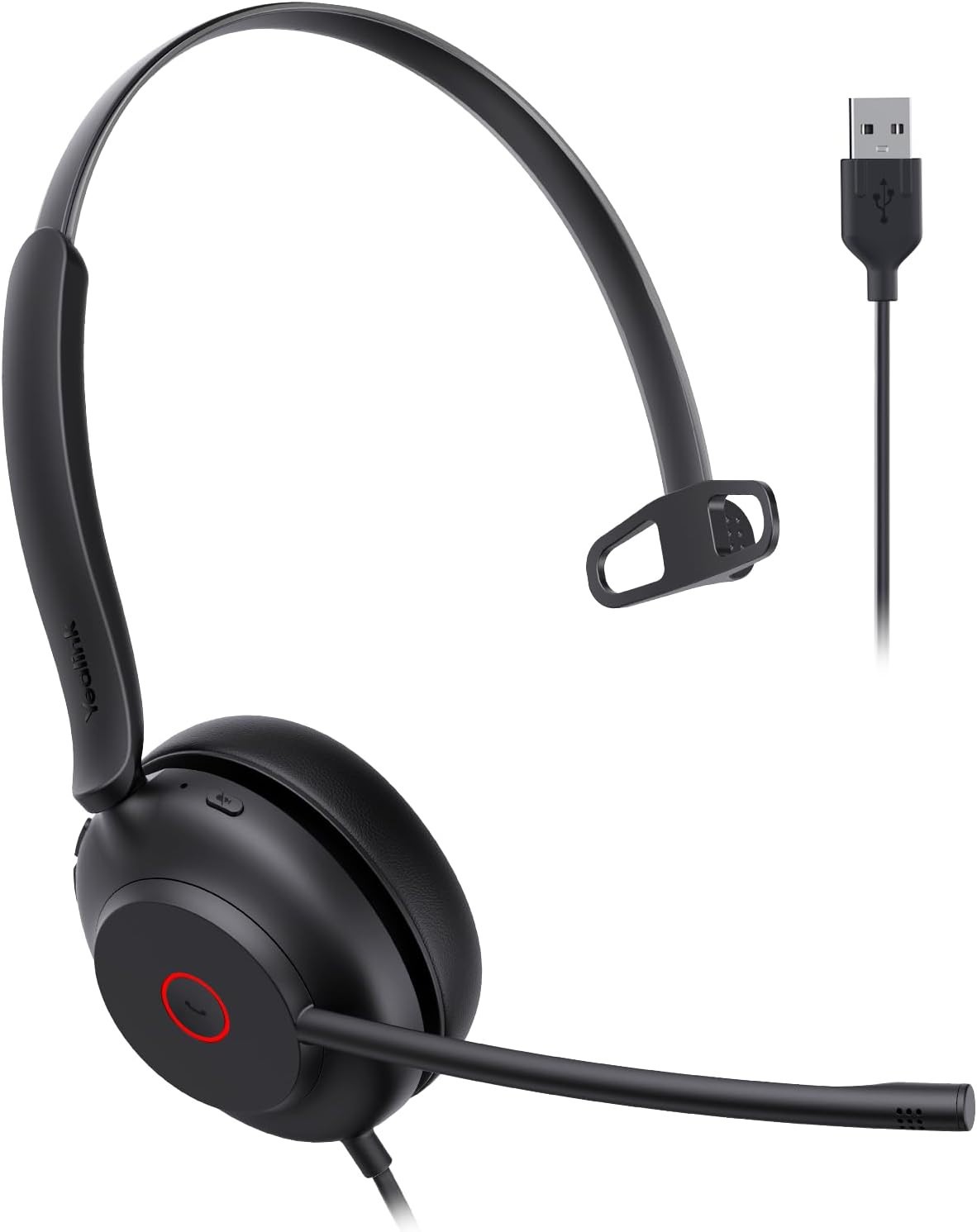 Yealink UH35 Wired Headset, USB-A, AI Noise Canceling Mic,HD Audio, 5.6ft Cable