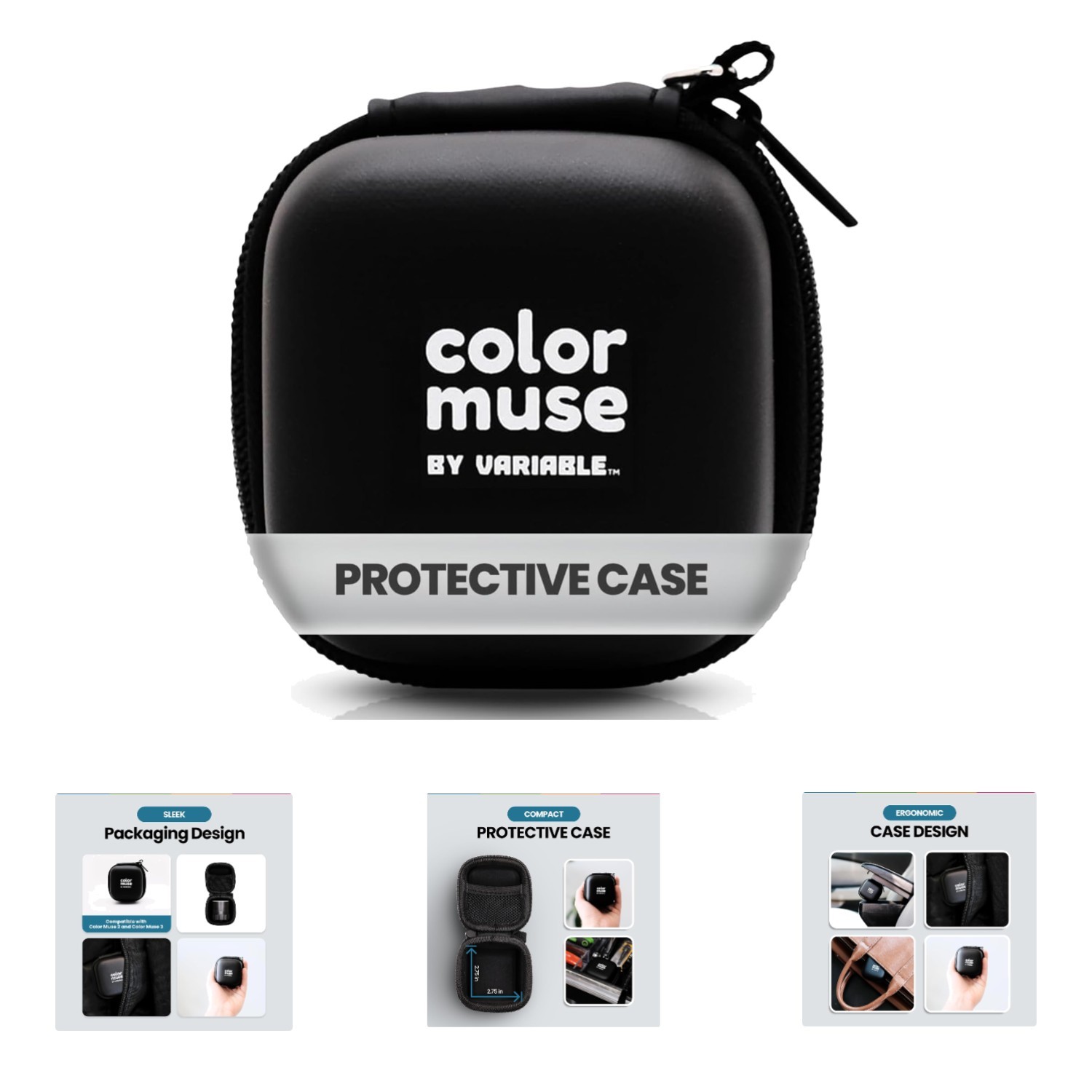 Sleek Protective Holder for Color Muse 2 & 3 - Sturdy Zipper & Storage Pocket