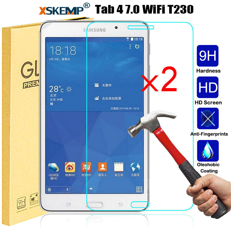2Pcs Samsung Galaxy Tab 4 7.0 T230 T231 T235 9H Tempered Glass Screen Protector