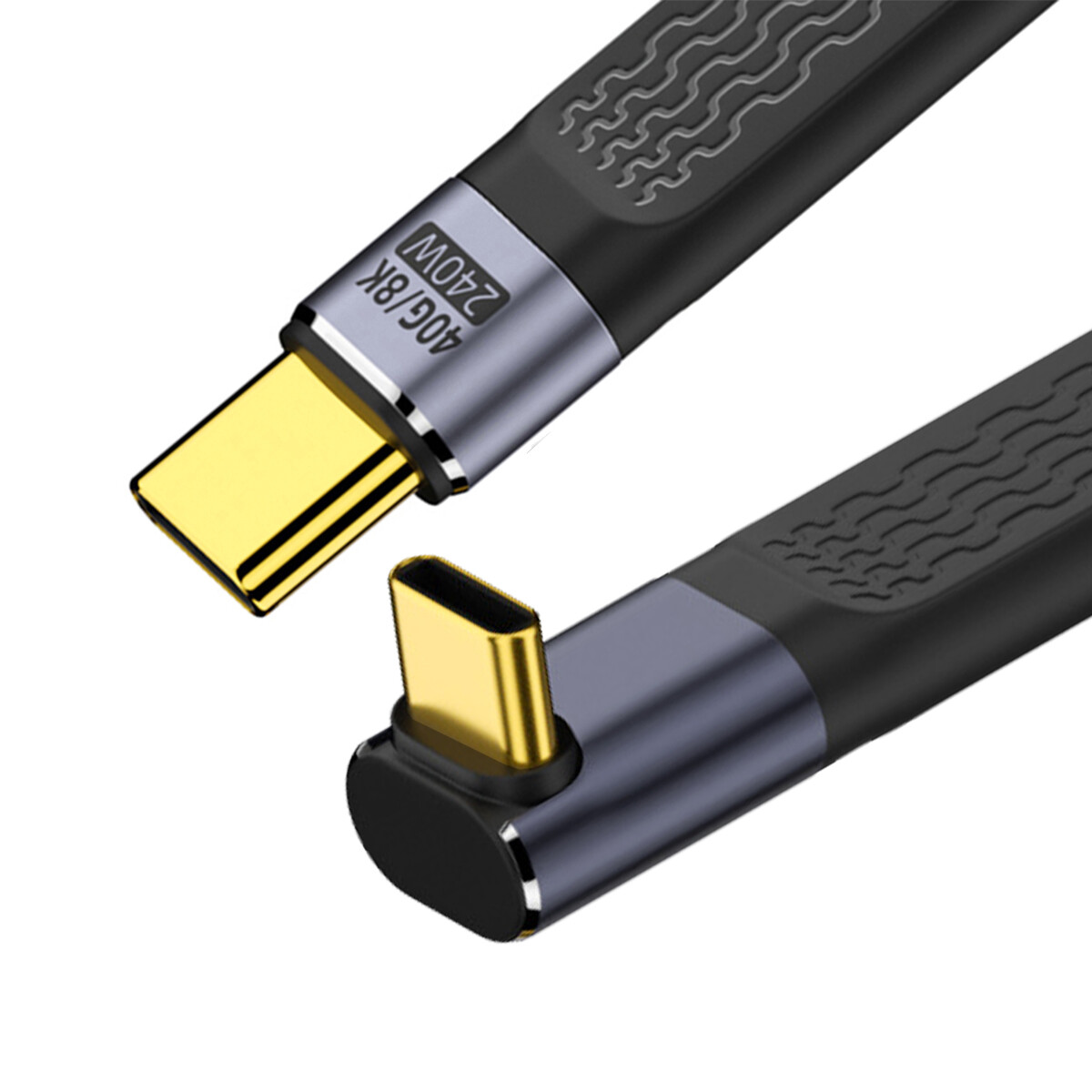 CY USB4 Extension Cable 13cm Male to Female Slim Flat 40Gbps 240W Power Video