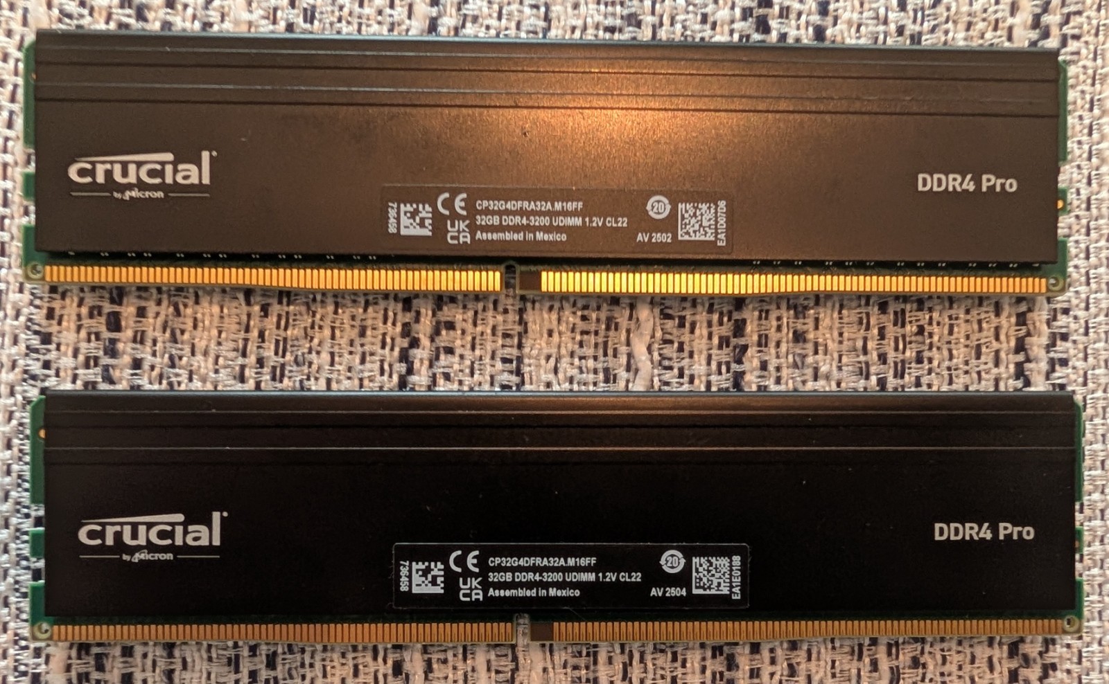 Crucial Pro 64GB DDR4 RAM Kit (2x32GB), 3200MHz (or 3000MHz or 2666MHz) Desktop 