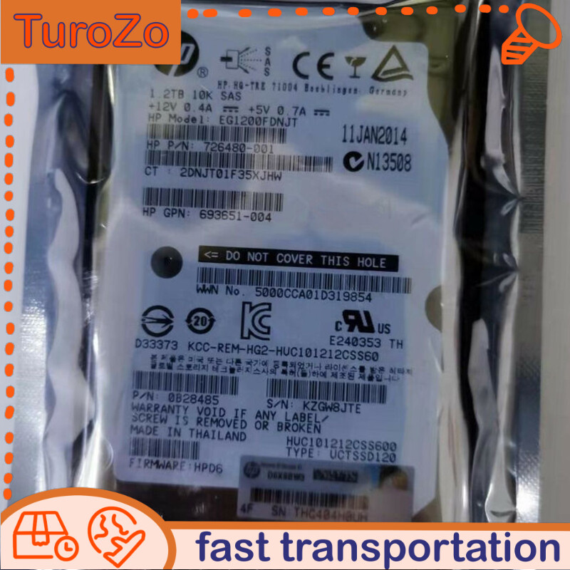 HP 726480-001 718292-001 1.2TB 6G SAS 10K SFF 2.5" SC 718162-B21 Gen8/9 W/Caddy