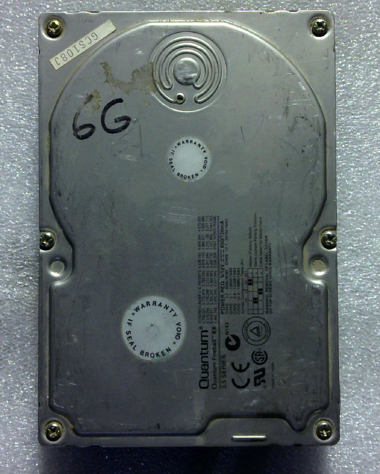 Quantum - Fireball EX 6.4A - 6.4GB - SN: 376834215501