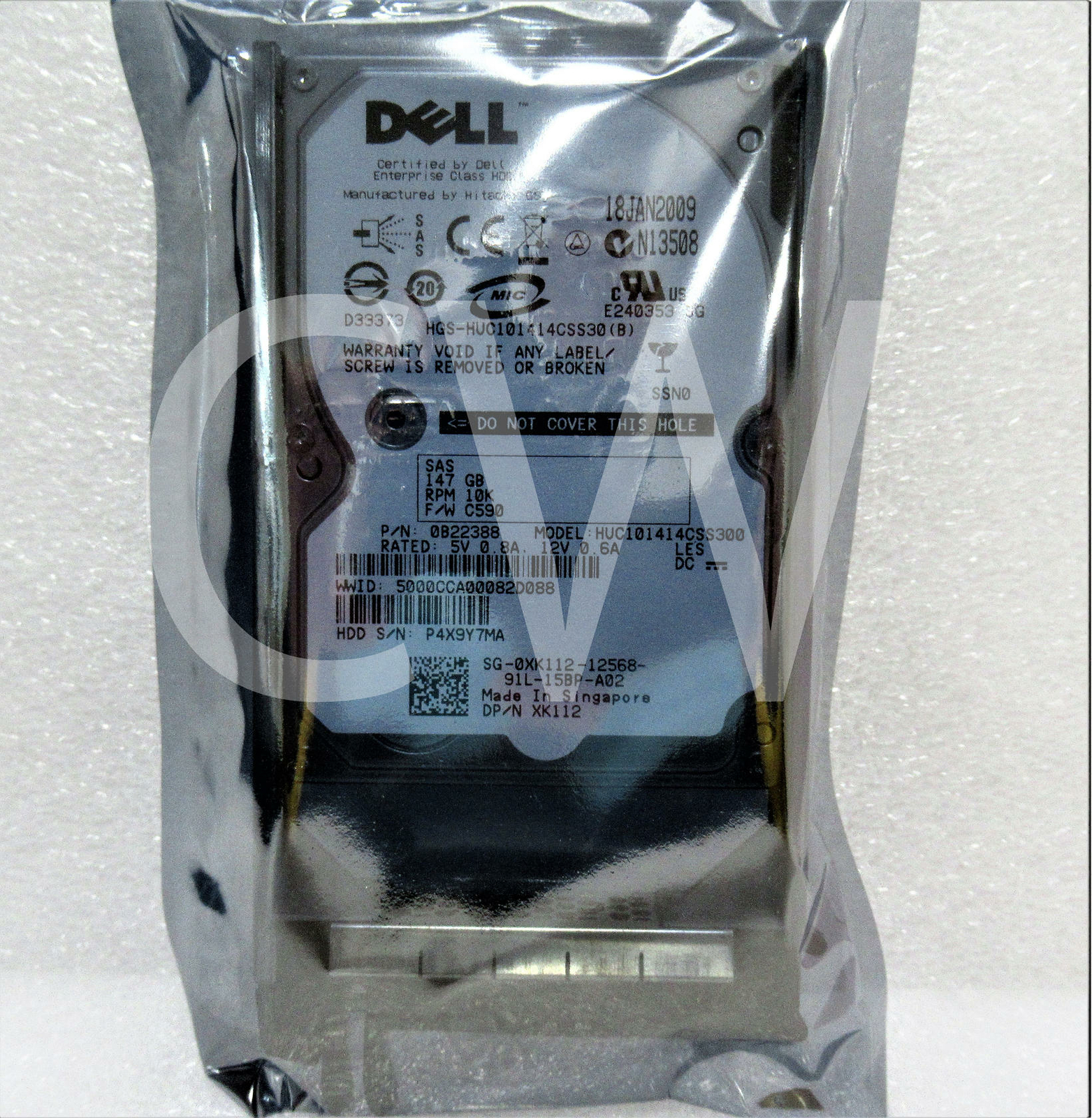 XK112 HUC101414CSS300 Dell 146GB 10K RPM 3Gb/s 2.5"SFF SAS HDD HardDrive W/Caddy