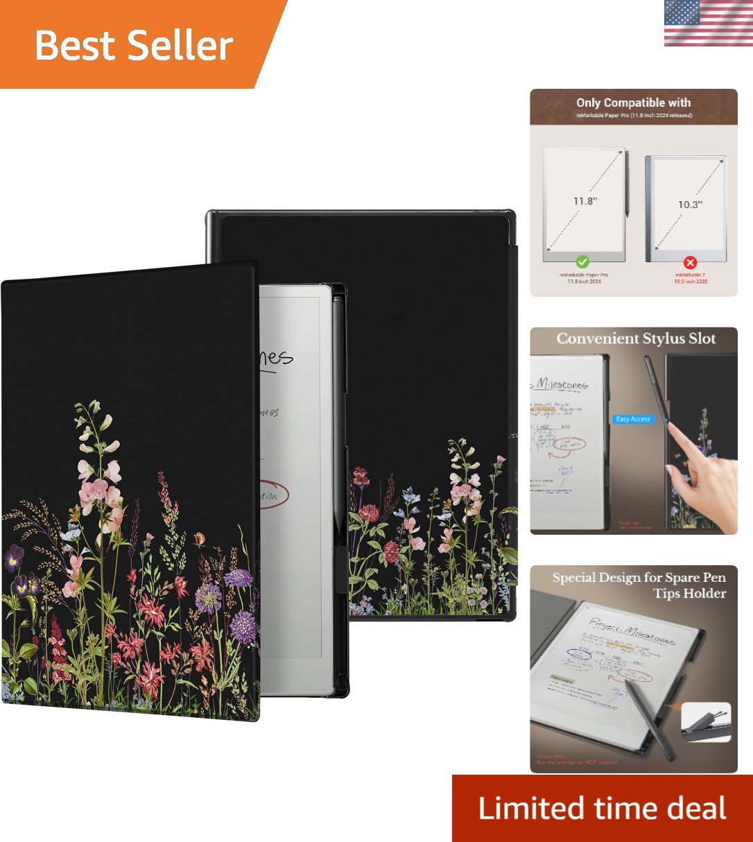 Slim Fit Protective Cover for Remarkable Paper Pro 11.8" with Auto Wake Feature