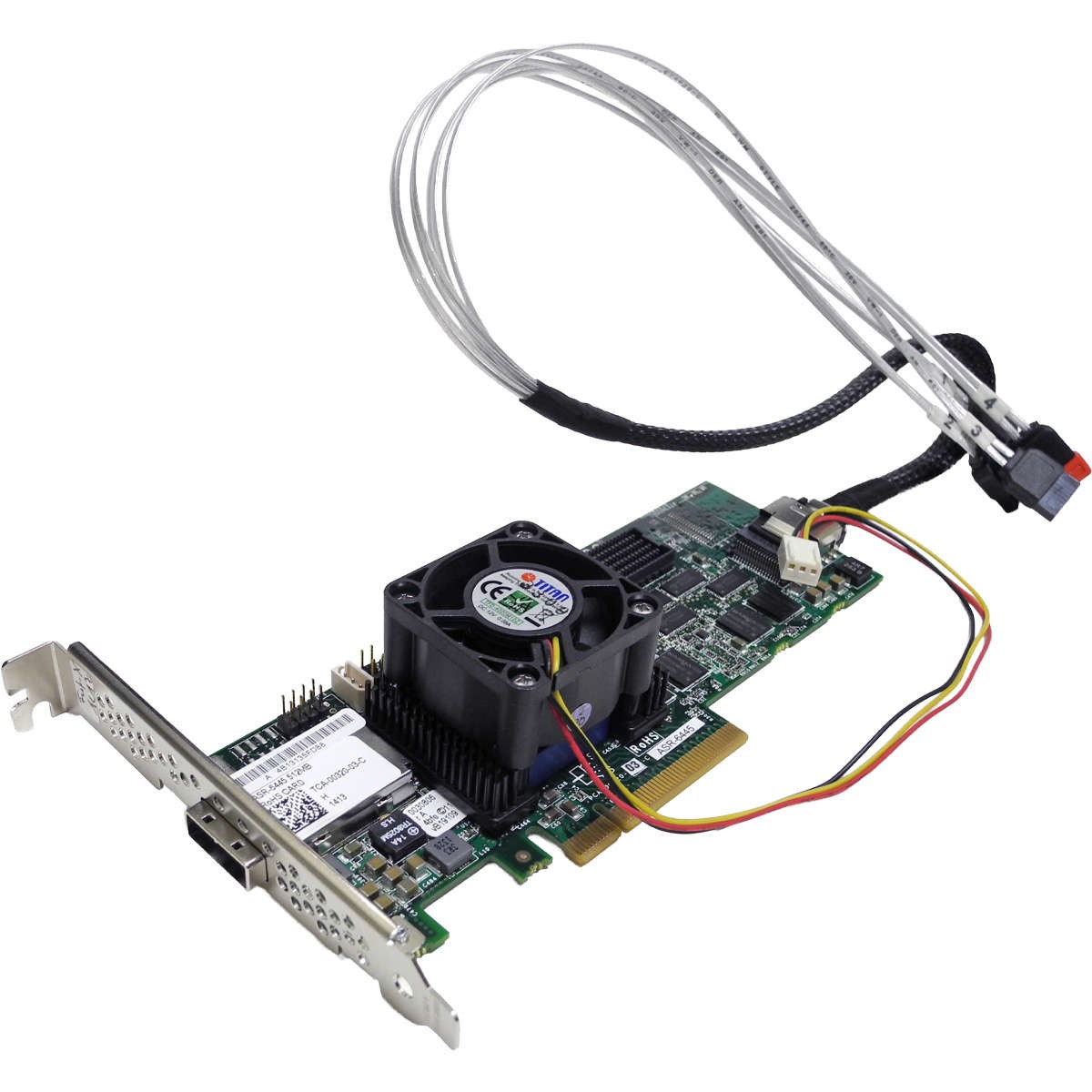 Adaptec ASR-6445 512MB 6G SAS/SATA RAID Controller FP+Cable+Fan TCA-00320-03-C