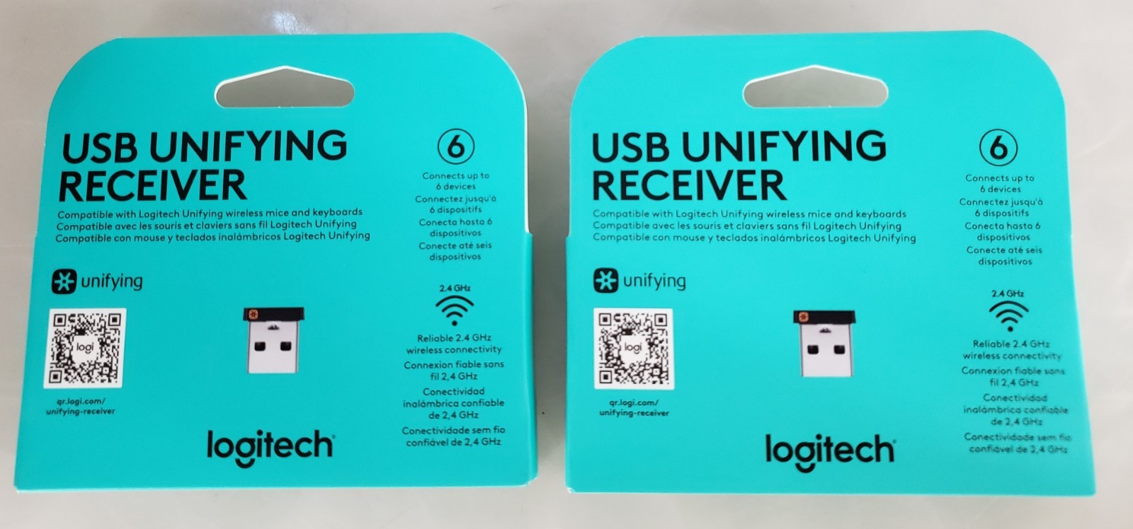 Pair of Logitech USB Unifying Receiver 910-005235 NEW *SEALED*