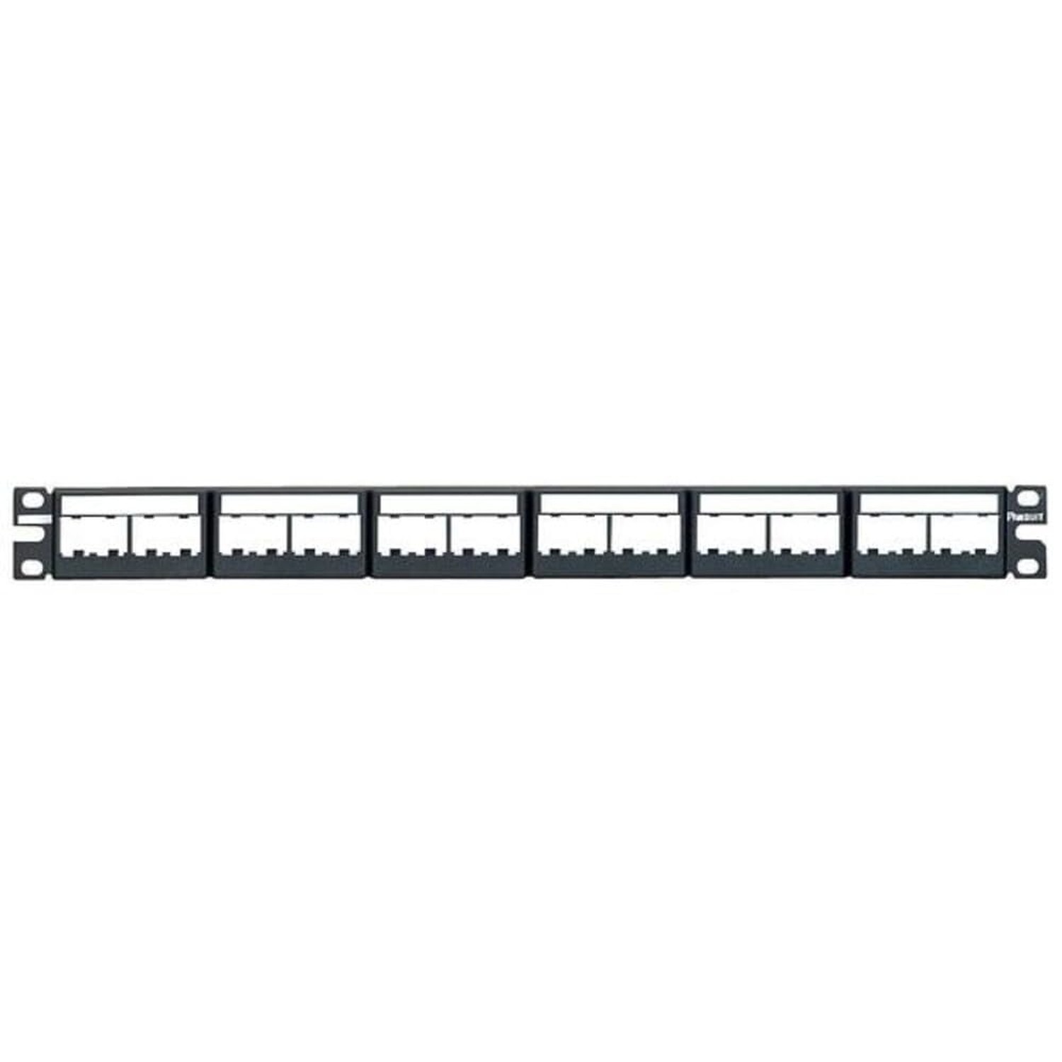 Panduit CPPL24WBLY Mini-Com 24-Port Modular Patch Panel, 1U, Black