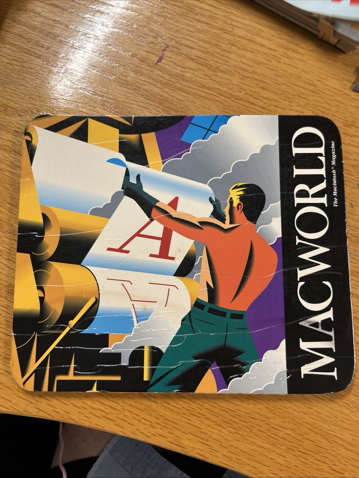 Rare Vintage 80s/90s Apple Macworld Magazine Promotional Mousepad Black