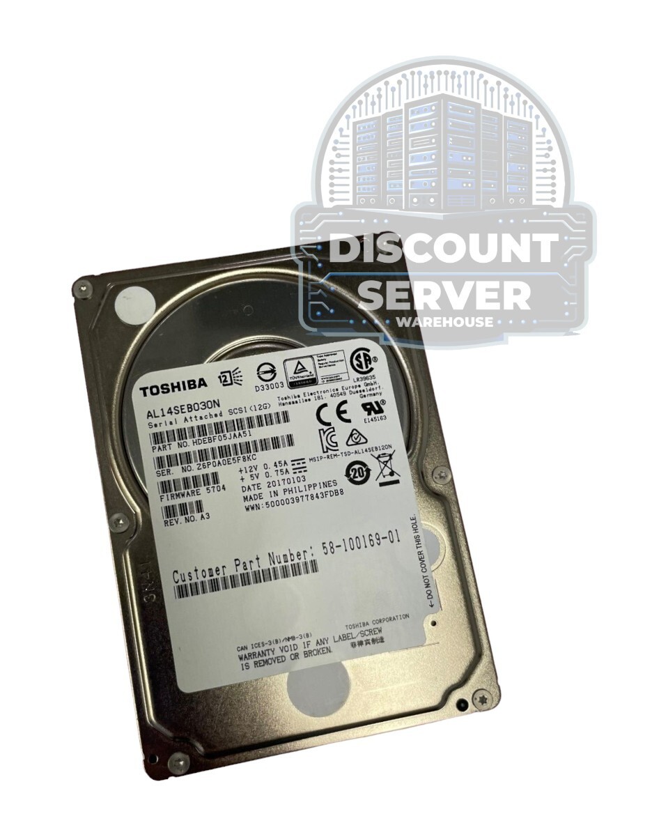 Cisco Toshiba 300GB 10K 12G SAS 2.5in Hard Drive 58-100169-01 UCS-HD300G10K12G