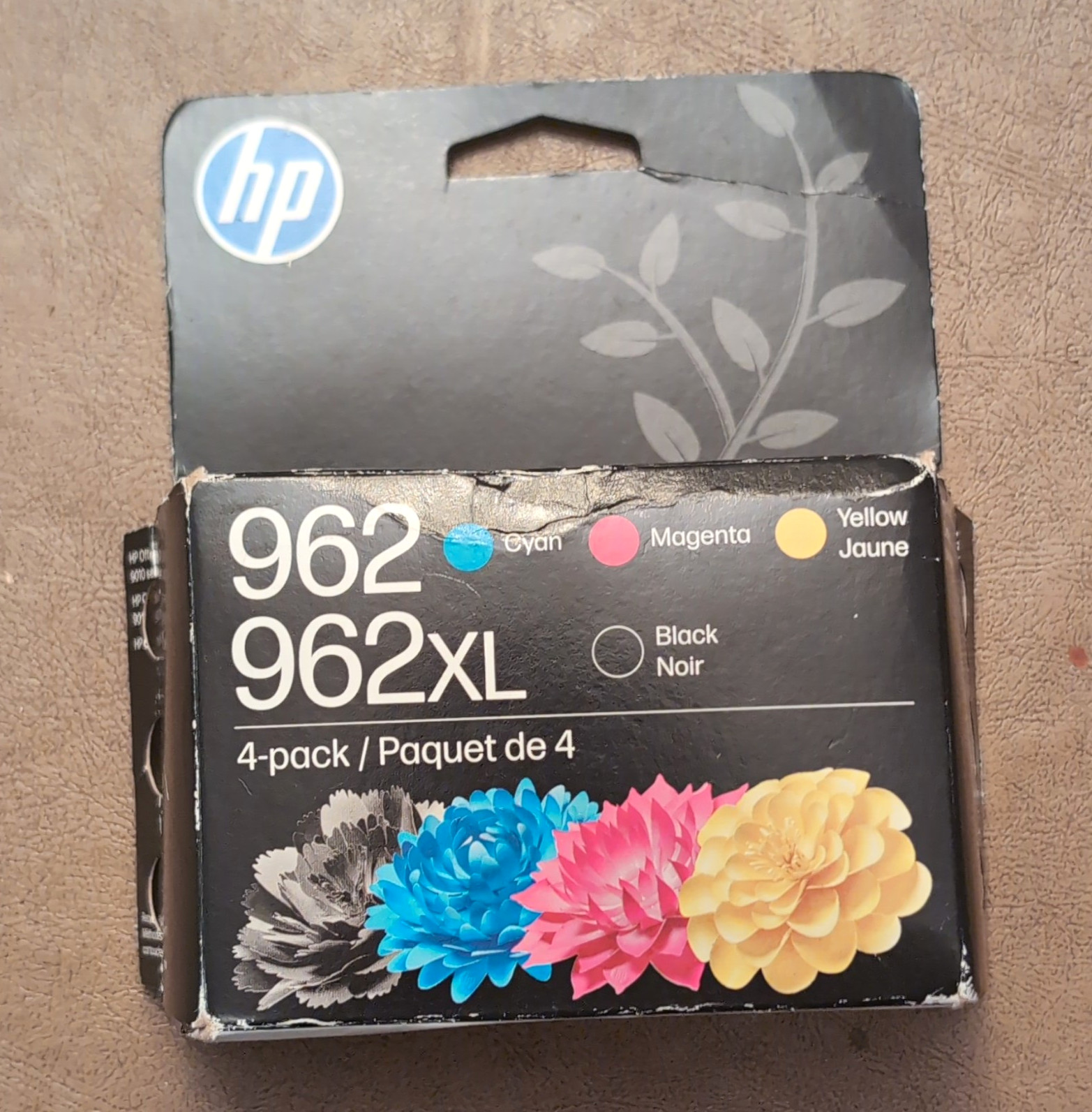 HP 962XL Black 962 Color Ink Cartridge 4 Pack Genuine OEM Sealed Exp 12/2027