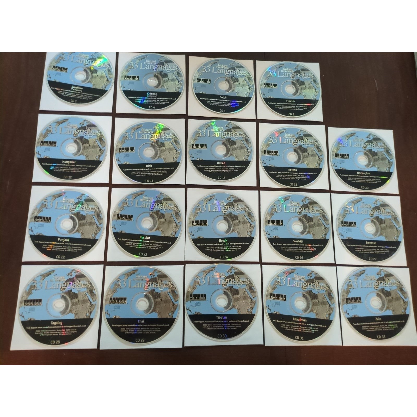 Instant Immersion 33 Languages CDROM Set 18/33 Disc *incomplete Set* discs only