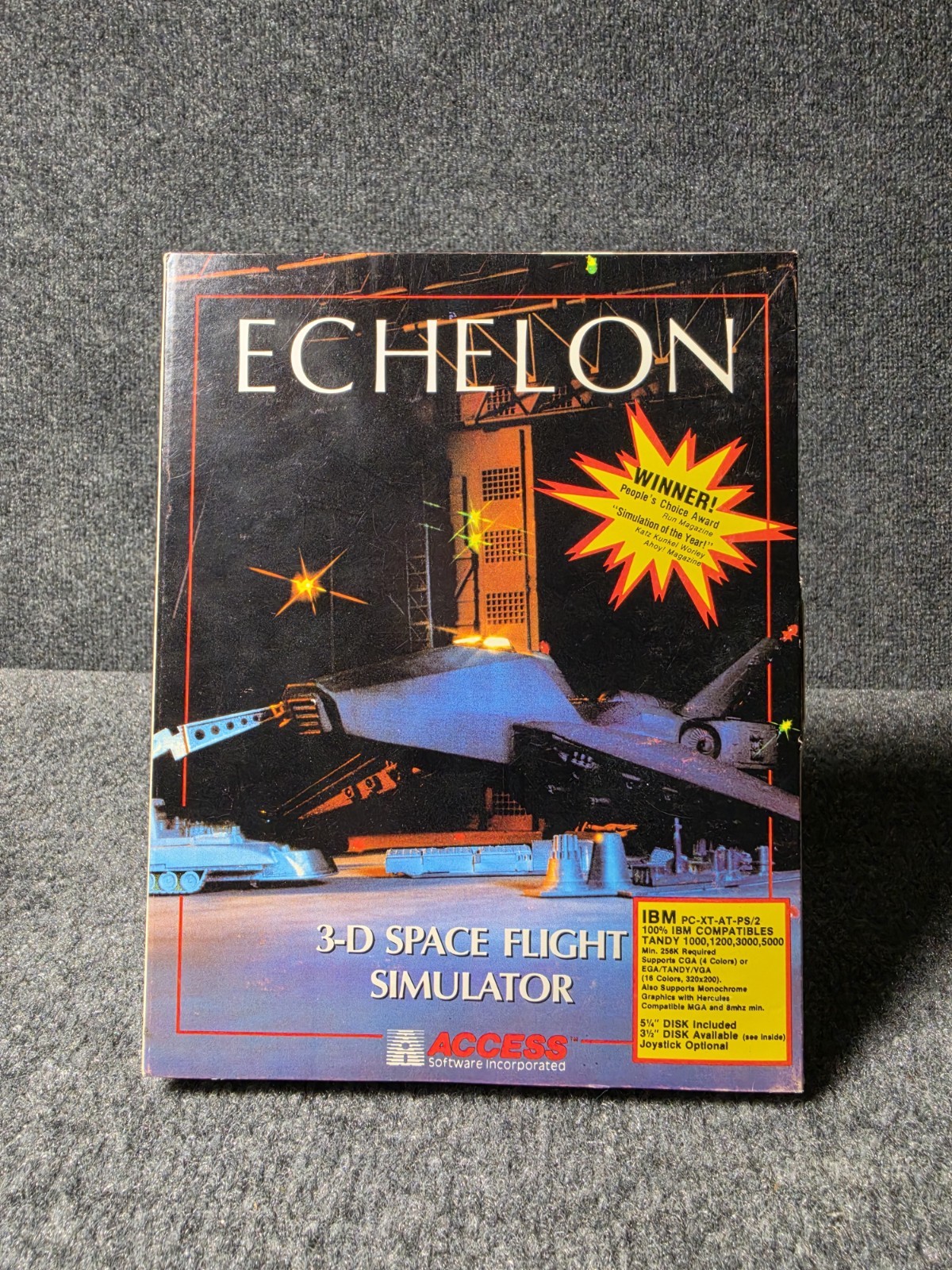Echelon 3-D Space Flight Simulator IBM PC-XT-AT-PS/2 TANDY 1000 1200 3000 3 1/2
