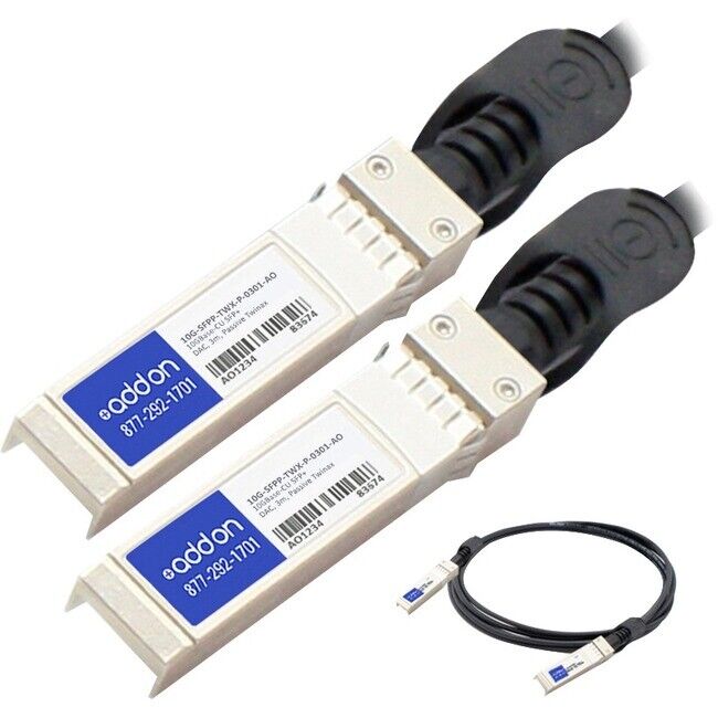 Brocade Formerly 10G-SFPP-TWX-P-0301 Compatible 10GBase-CU SFP+ to SFP+ DAC 3m