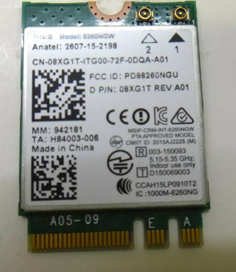 OEM Dell Precision 7510 15.6" Genuine Laptop WiFi Wireless Card 8260NGW 8XG1T