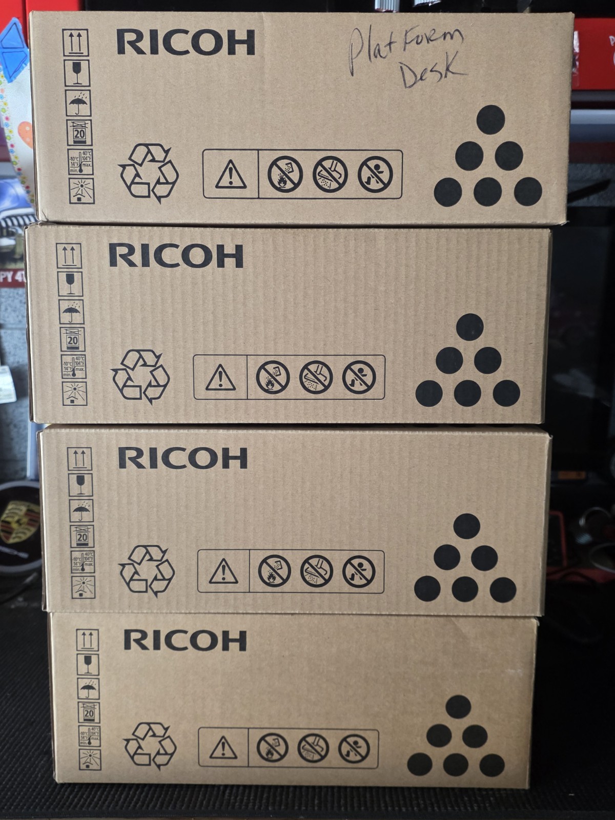 RICOH SP 3710X ORIGINAL TONER AND PHOTOCONDUCTOR DRUM 4 Toners Boxes New Genuine
