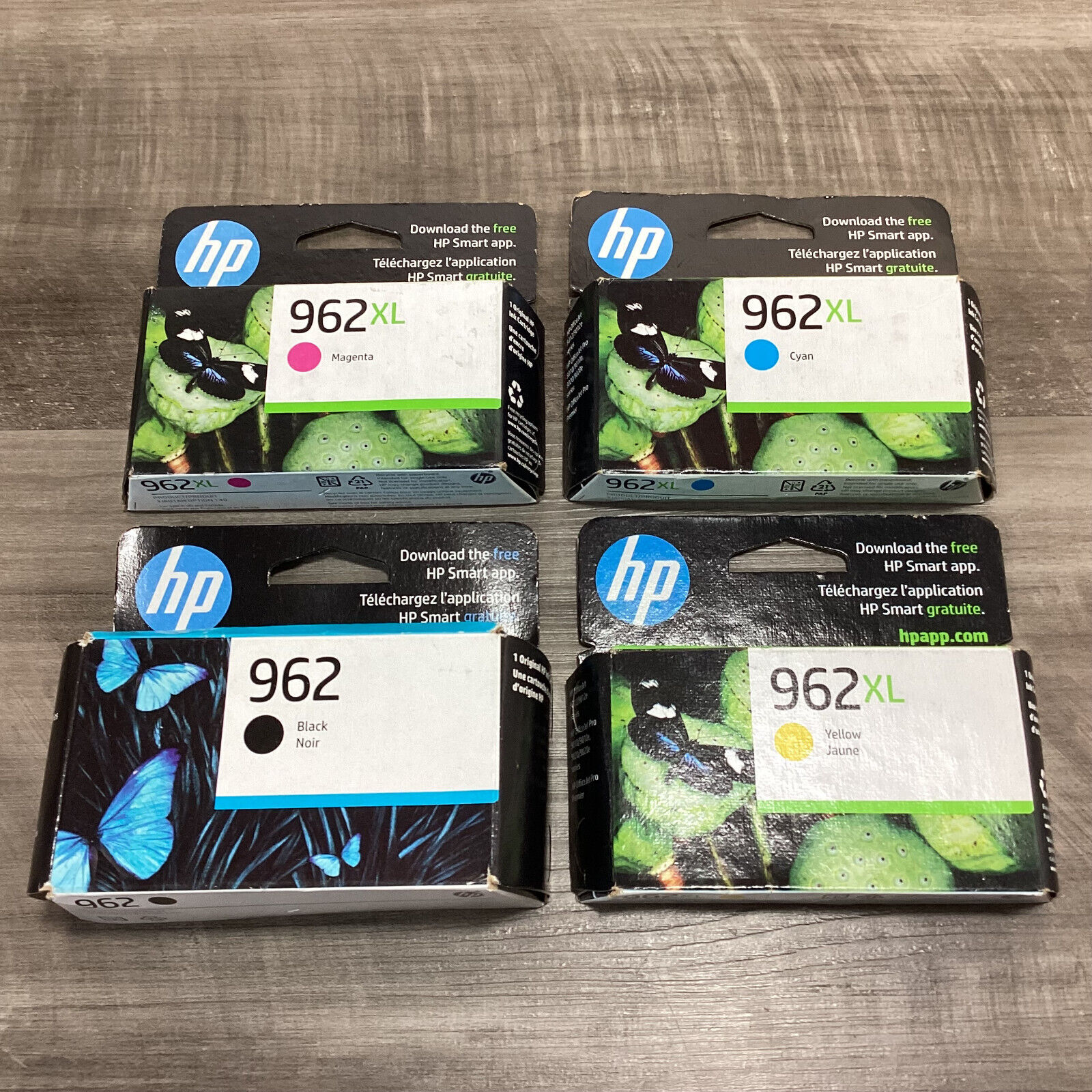 (4 Pack) HP 962 BLACK & 962XL COLOR INK Exp 2024 -2025 - New & Sealed / Read