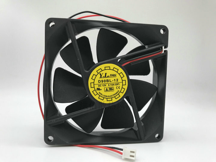 1 PCS  Y.L FAN  D90BL-12   DC 12V 0.14A  9CM 9025 2 Pin  TATE LOON cooling  Fan
