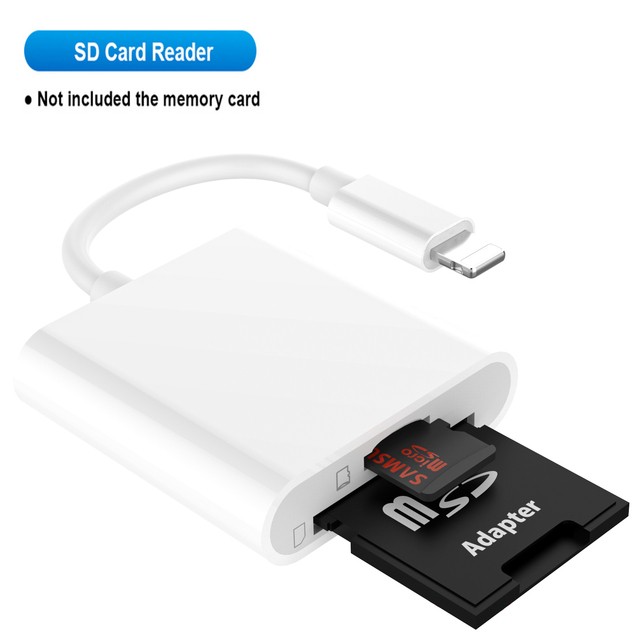 TF/SD Card Adapter Camera Reader for iPad iPhone6 7 8 Plus 13 14 15 Pro X Xs LOT