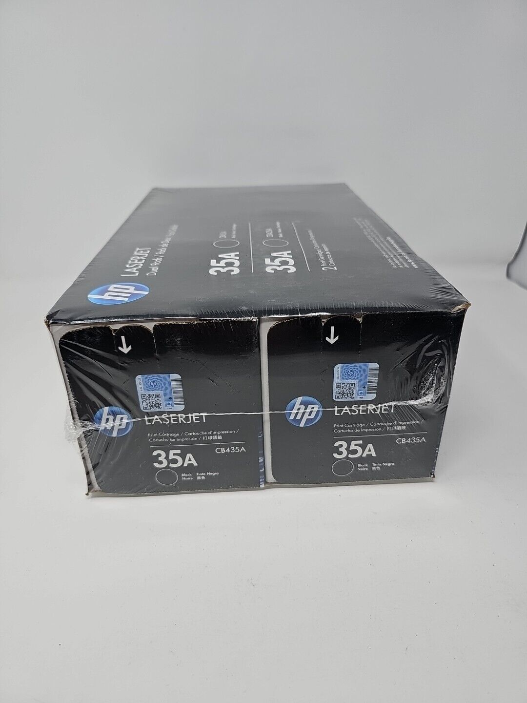 Genuine HP 35A CB435D OEM Dual Pack - 2- Black Laserjet Toner Cartridges - NEW 