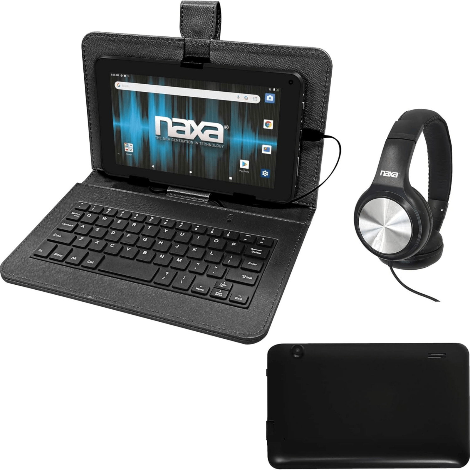 Naxa 10.1″ Core Android 11 Tablet Kit Black - Refurbished Grade Very Good