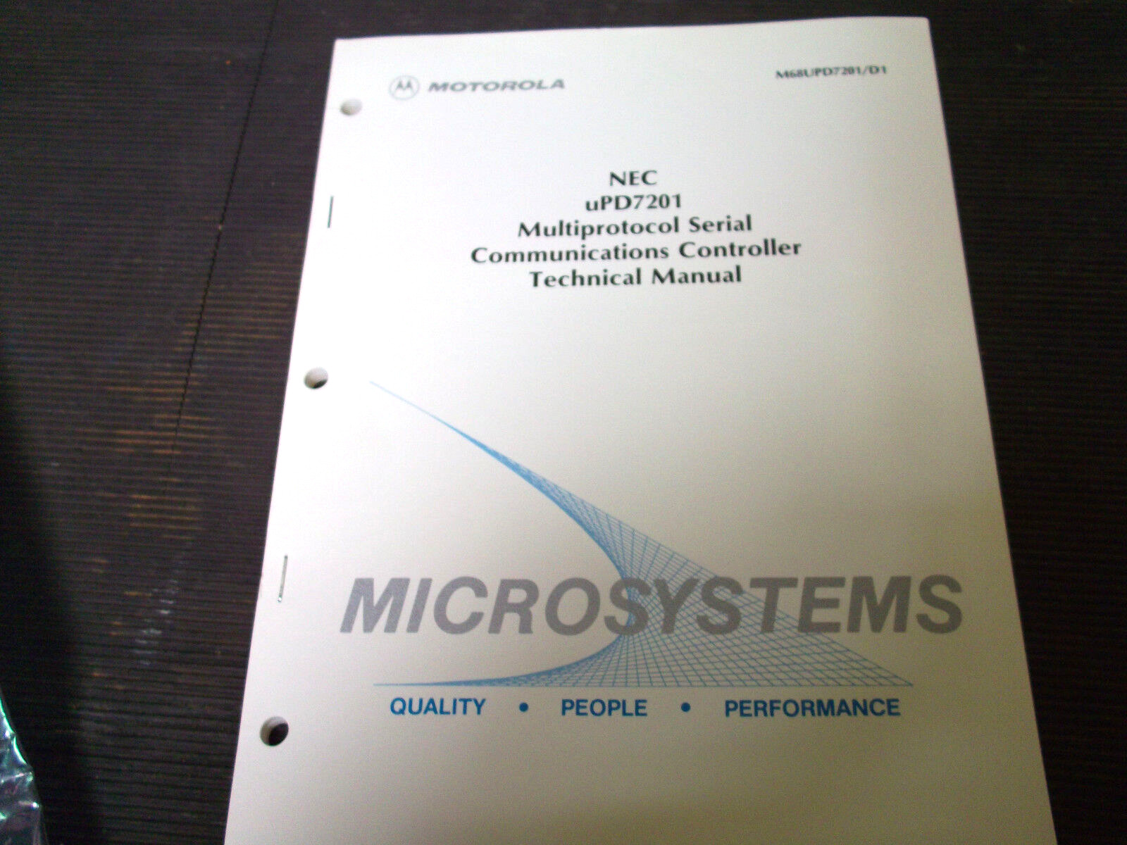 UPD7201 VME USER MANUAL FOR M68UPD7201/D1 MOTOROLA MICROSYSTEMS RARE LAST ONES