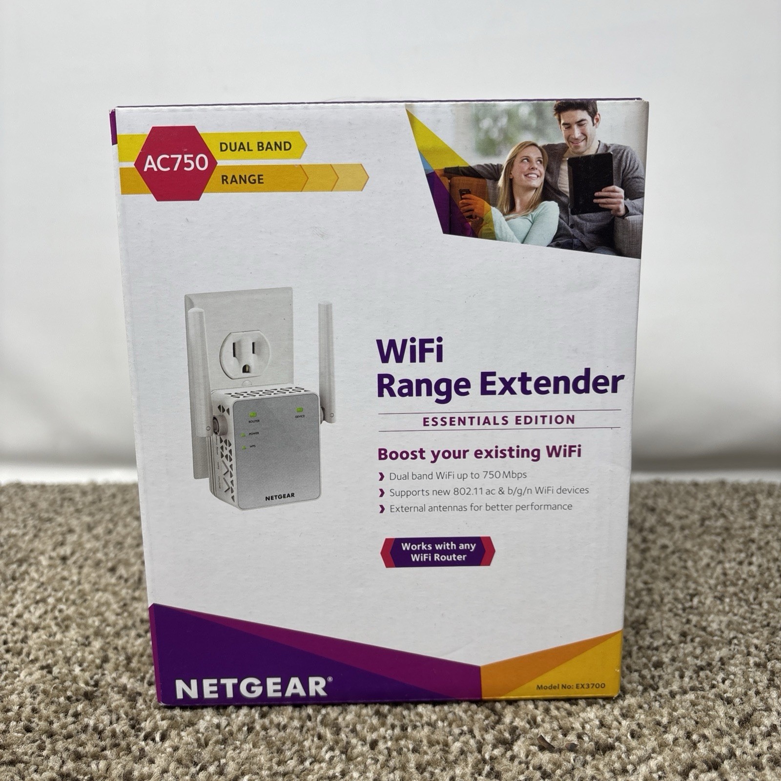 Netgear Dual Band WiFi Range Extender AC750 EX3700