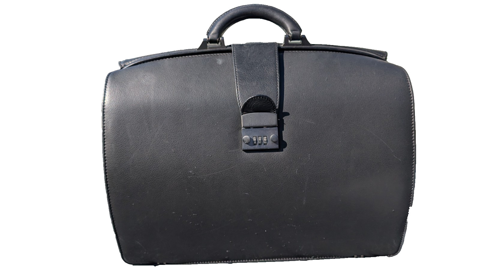 Vintage Dilana Men's Black Genuine Leather Briefcase Attache Laptop Bag