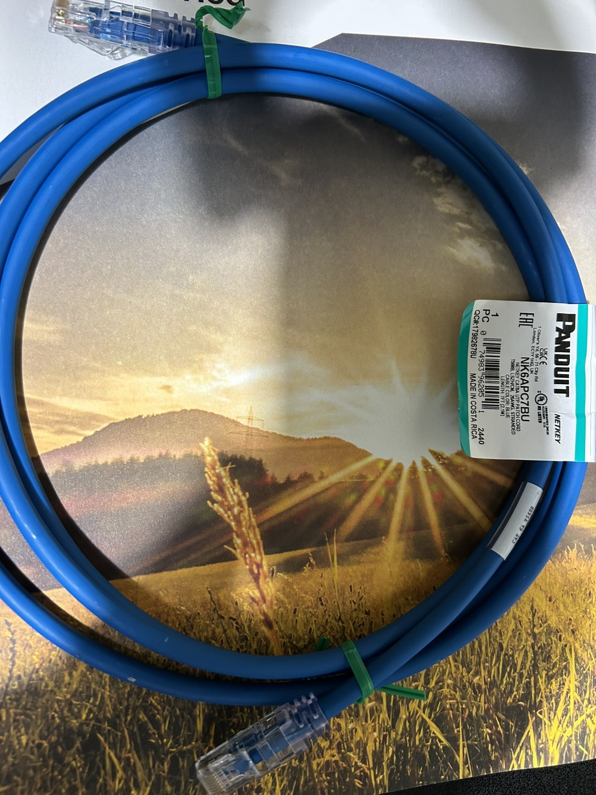 Panduit Netkey NK6APC7BU Cat6A Patch Cables 7’ Blue .  Sold as 1 patch cable