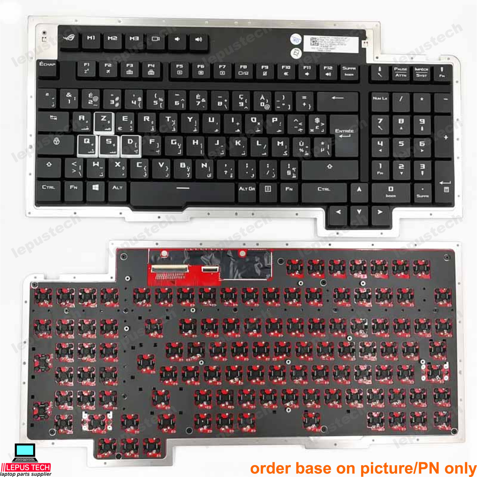 ASUS ROG GX800 GX800V GX800VH Mechanical backlit Arabic french AF keyboard