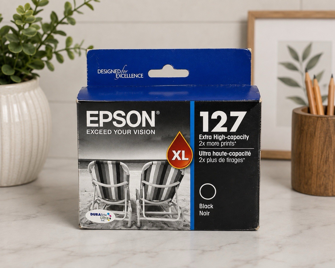 Genuine Epson 127XL Black Ink Cartridge T127120 OEM Sealed Expired 08/2023