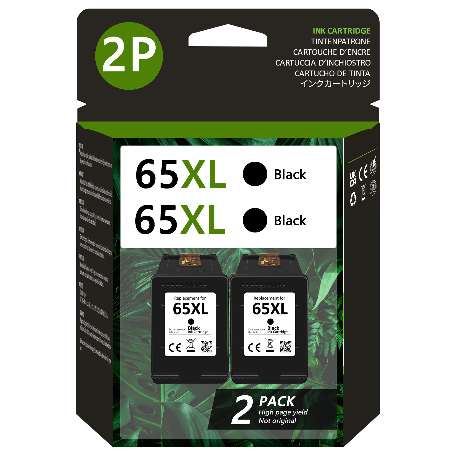 65XL Black Ink Cartridge for HP 65 Printer Envy 5020 5052 Deskjet 2622 2680 3700