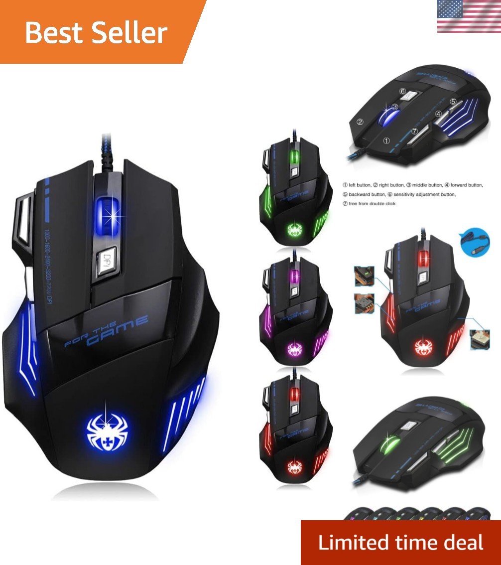 Zelotes T90 Professional 9200 DPI High Precision USB Wired Gaming Mouse,8 Button
