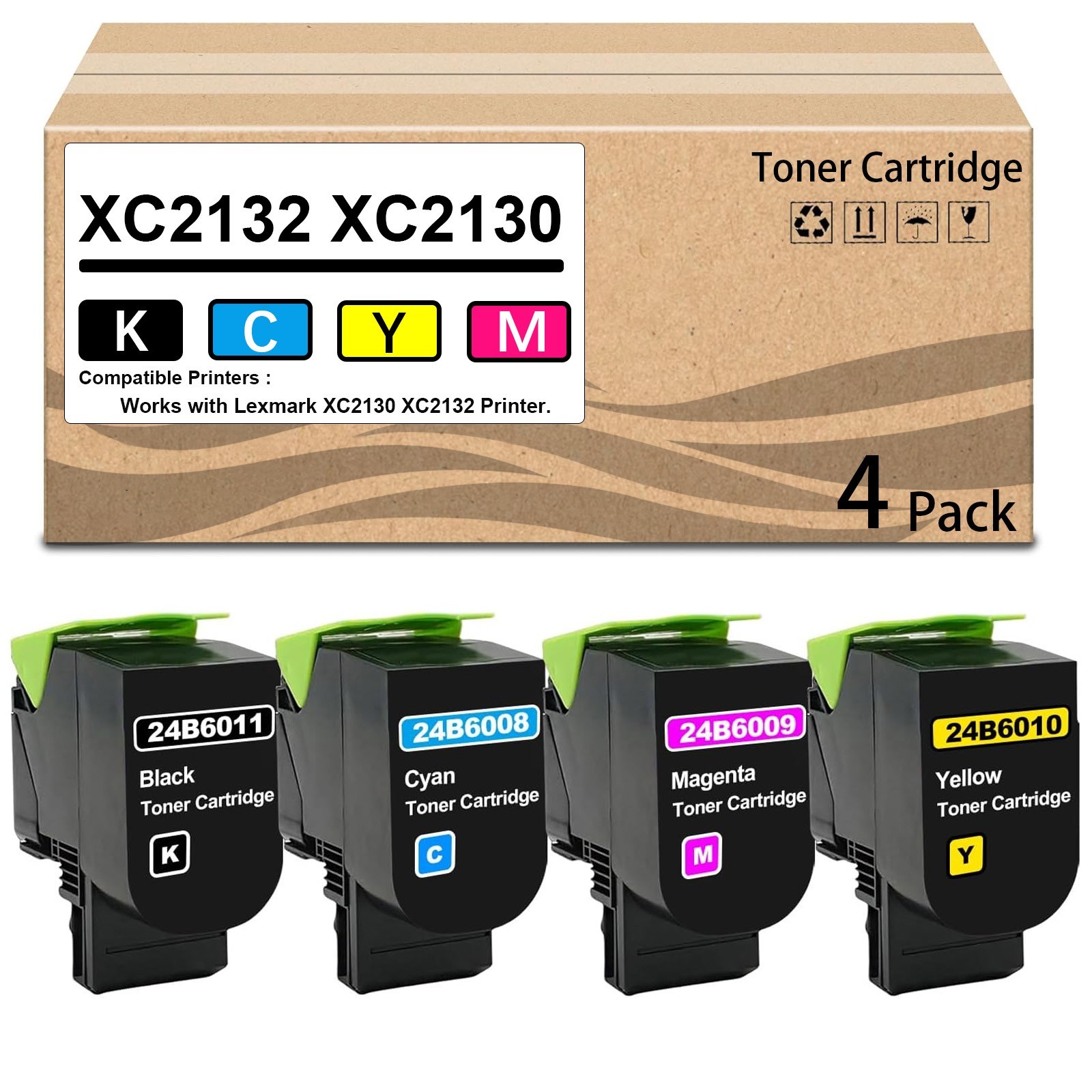 1 Pack XC2132 XC2130 Toner Cartridge 24B6008 24B6009 24B6010 24B6011