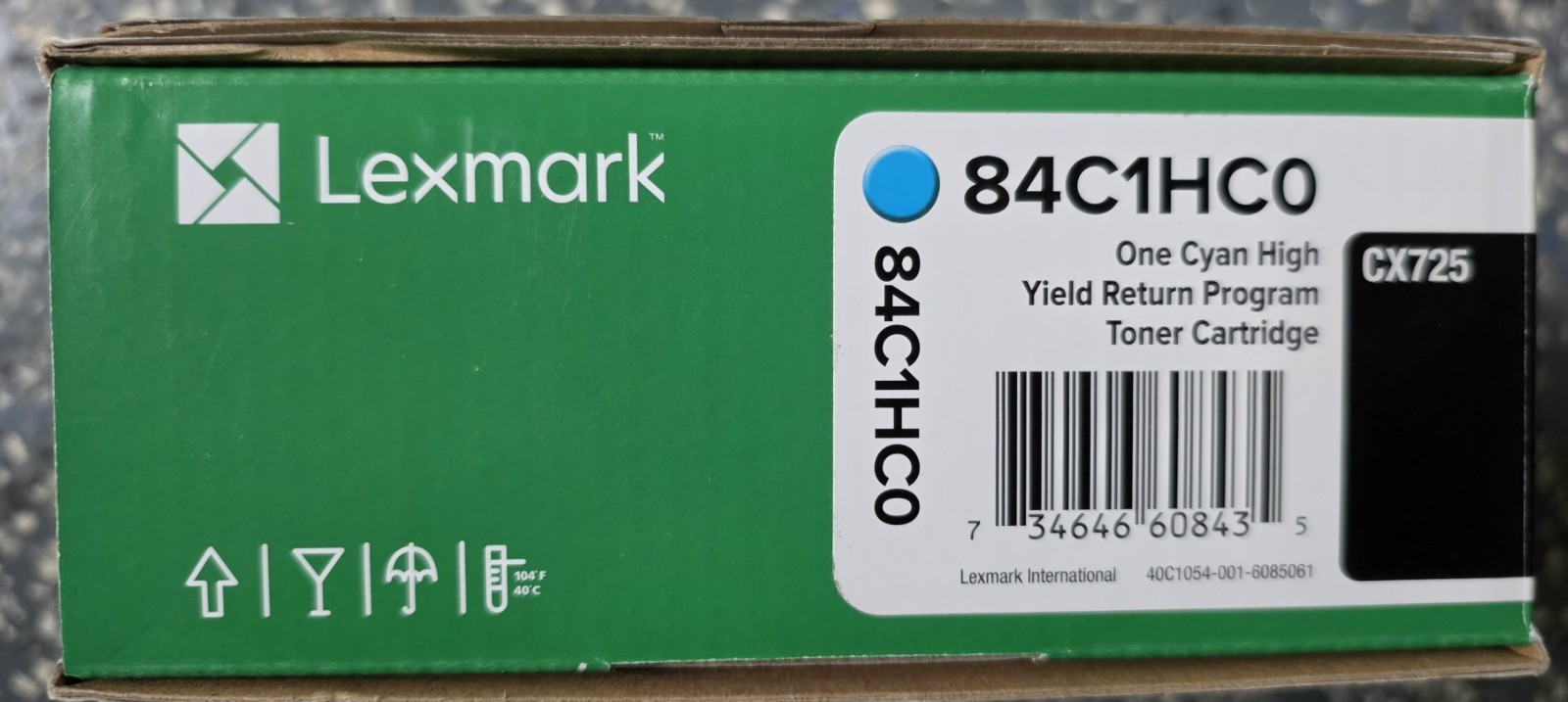Genuine Lexmark 84C1HC0 Cyan High Yield Toner CX725 OEM Return Program - SEALED