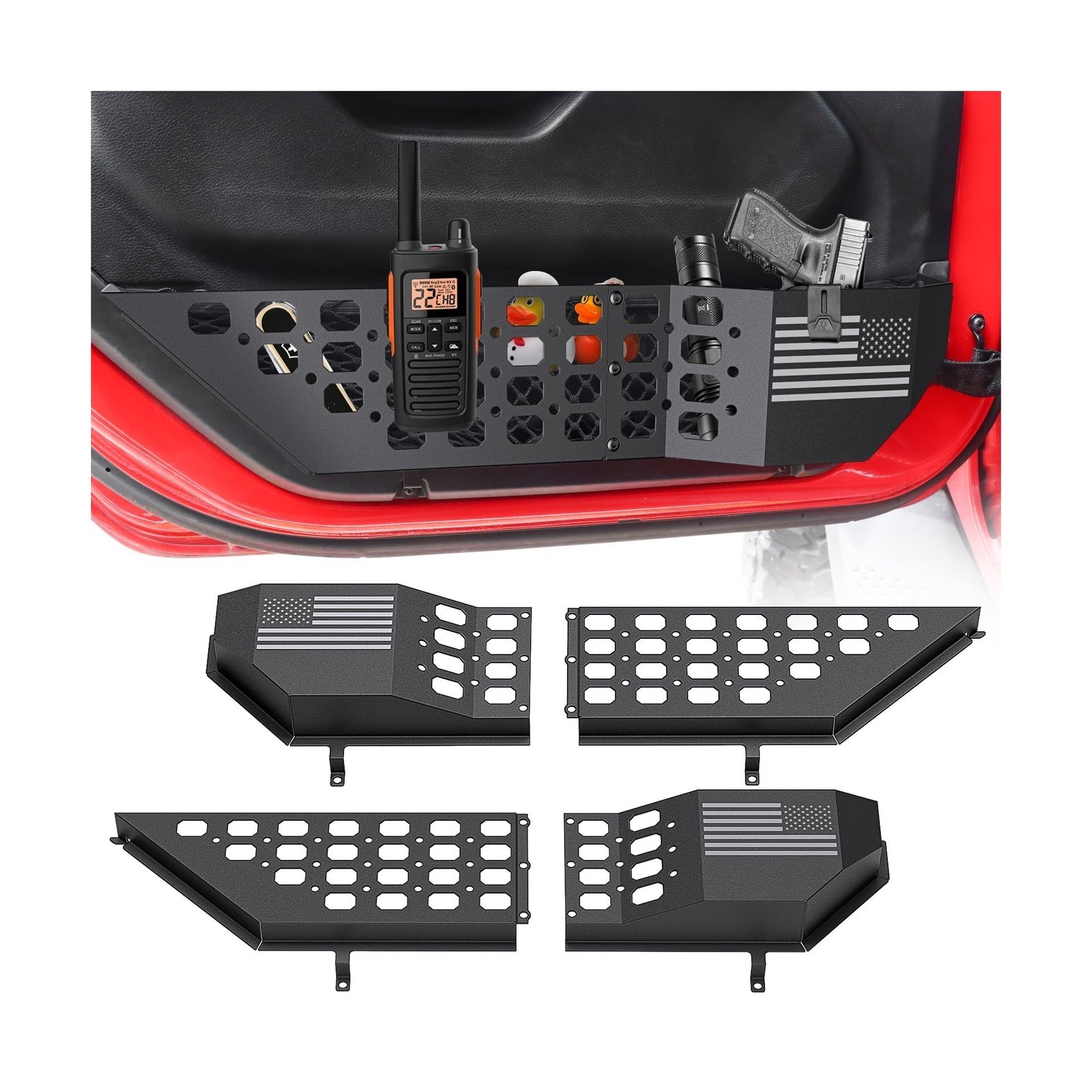 DIAMOOKY Metal Front Door Pocket Storage Box for Jeep Wrangler JL JLU 4XE 201...