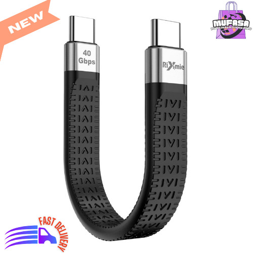 Rixmie Short USB C Cable, 40Gbps USB4, Thunderbolt 4/3 Interface, 8K Display