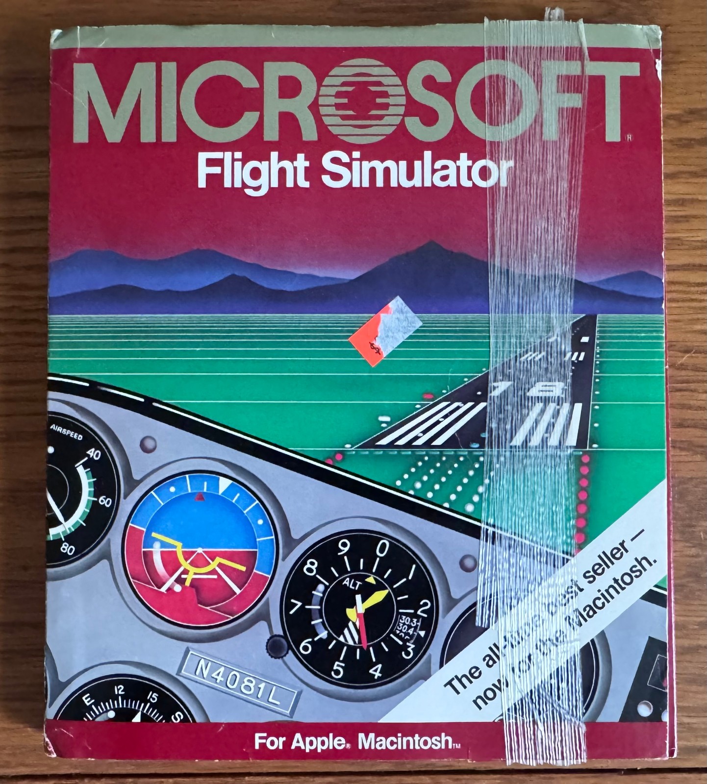 Vintage Microsoft Flight Simulator for Macintosh with floppy and accessories