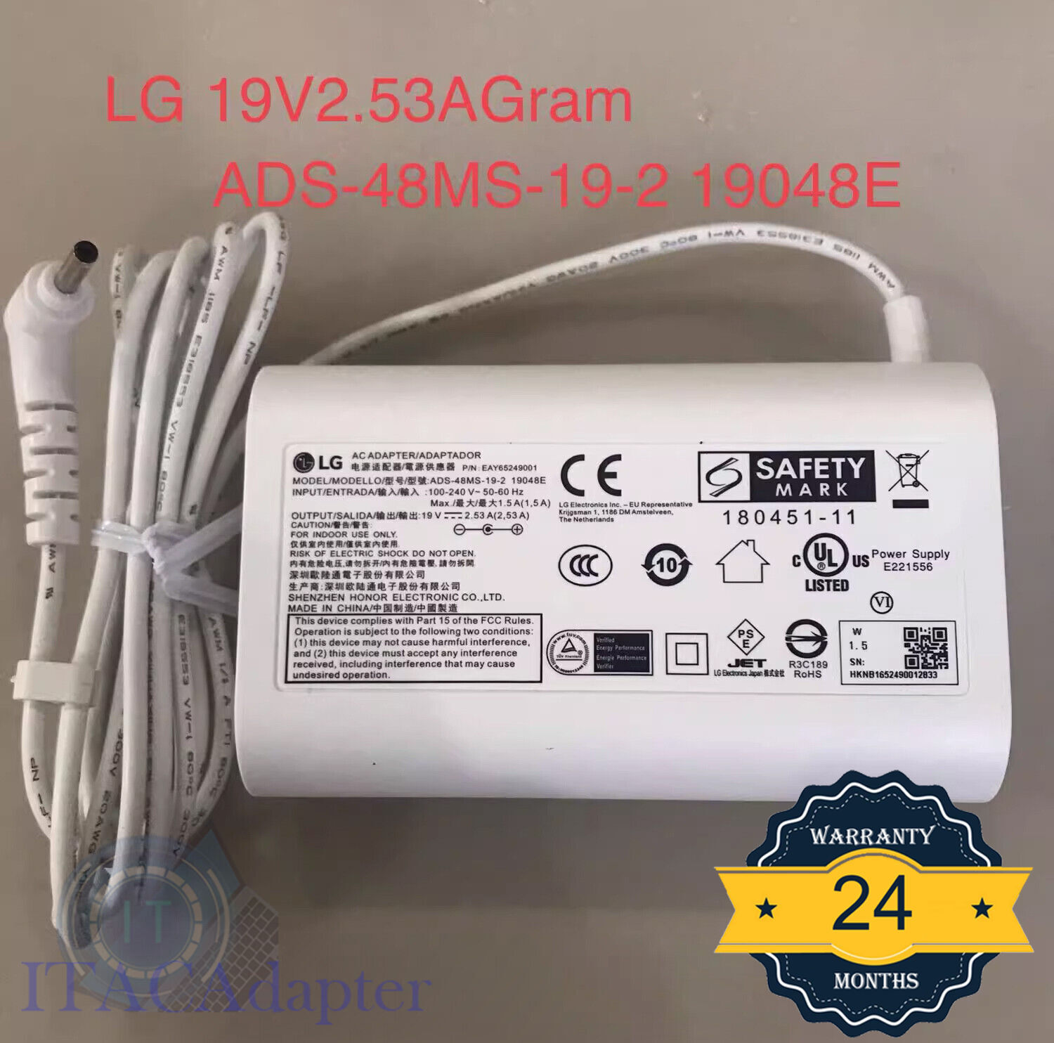New Original OEM gram 17Z90N-V.AA72A8 ADS-48MS-19-2 19048E 19V 2.53A AC Adapter@