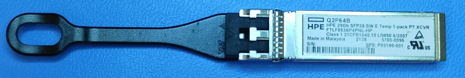 HPE Q2P64B FTLF8536P4PNL-HP 25Gb SFP28 850nm SW E Temp P01999-001 Transceiver