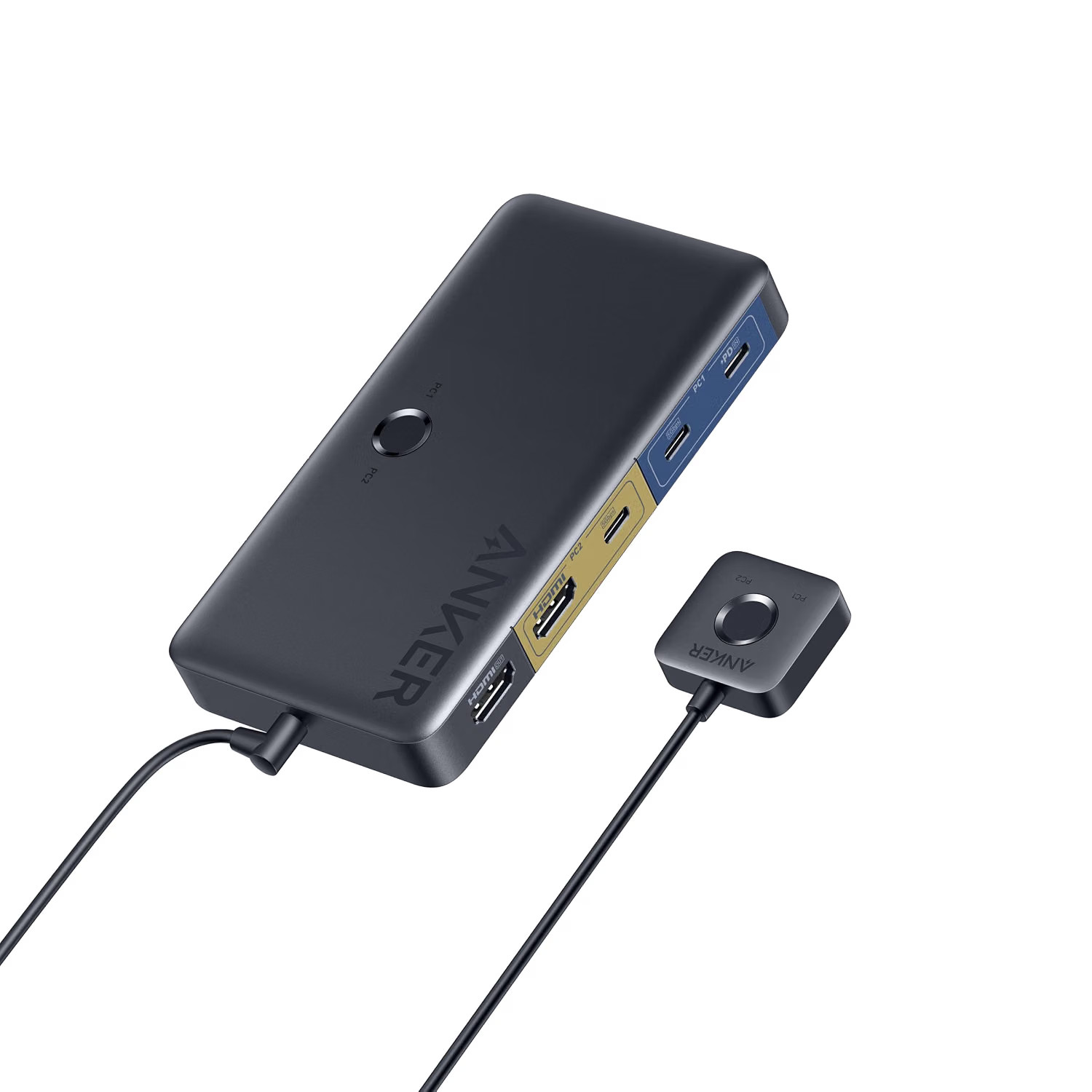 Anker USB 3.0 HDMI KVM Switch, 5 USB 3.0 Ports, 4K@60Hz HDMI, 85W Max PD Magneti