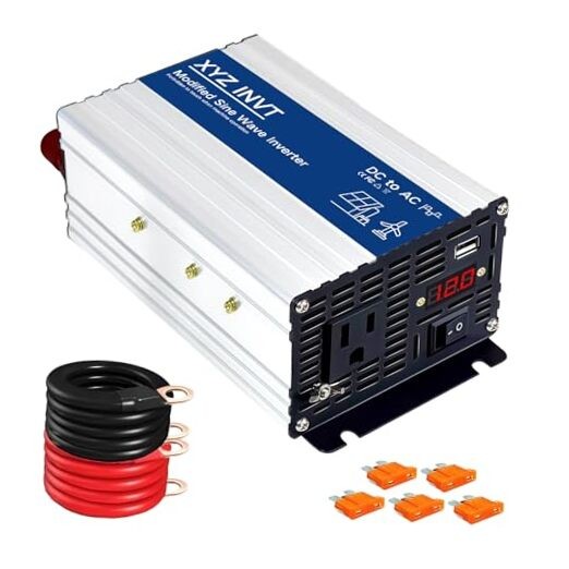 W Power InverterV DC to 110V0V AC, Peak Power00W with 1 AC Outlet & 1 600 12