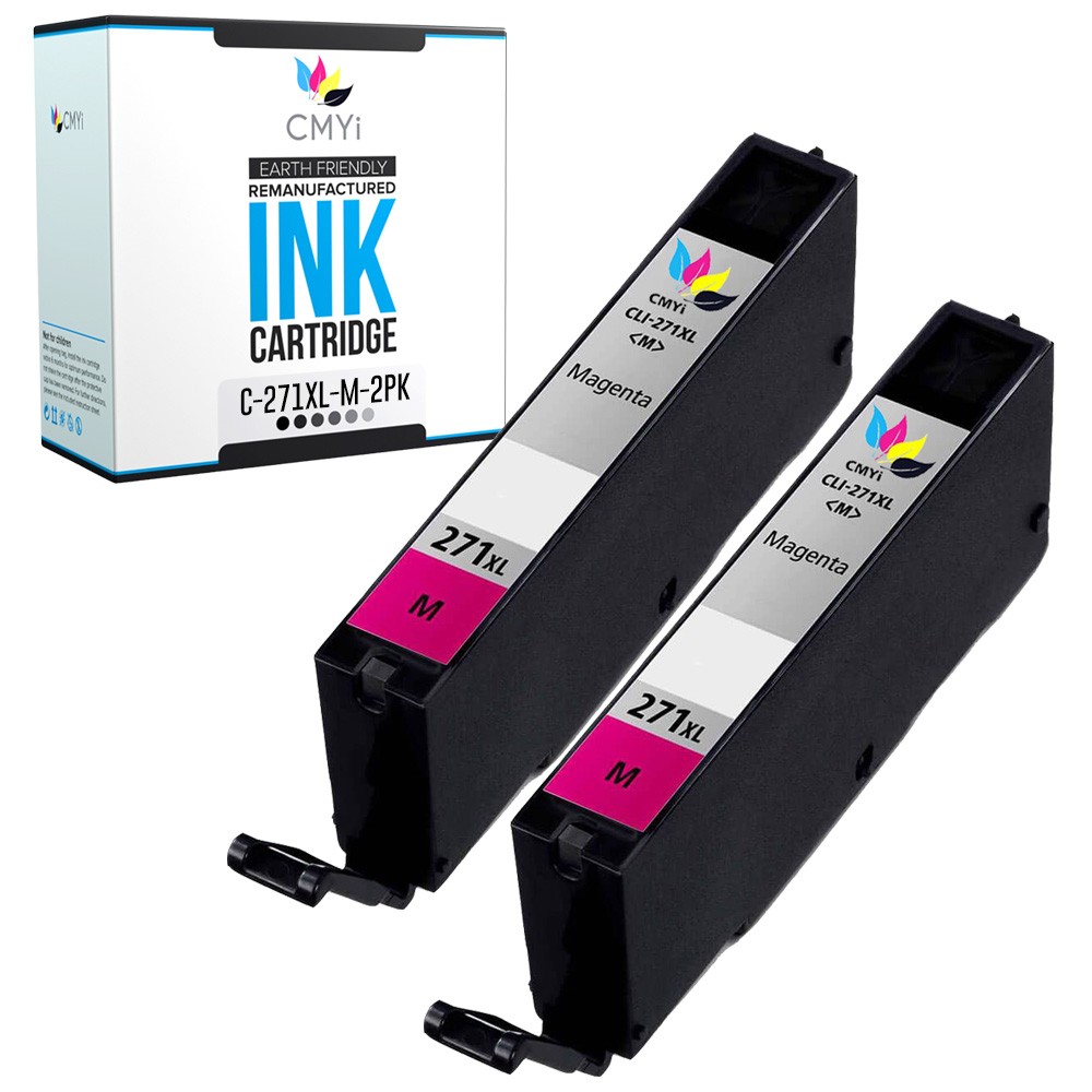 CMYi 2-Pack 271XL Magenta Ink Cartridges for Canon PIXMA MG5720 MG5721 MG5722 