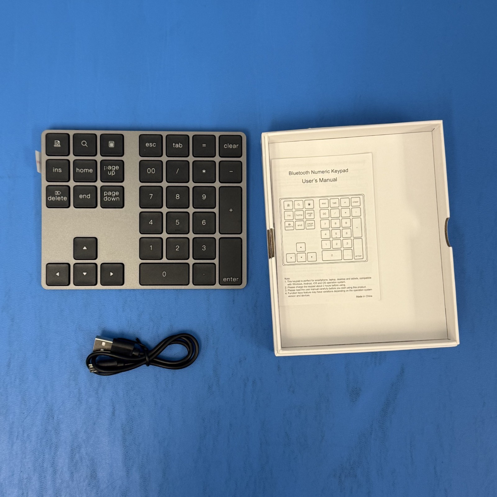New USB Charging 34-Key Bluetooth Wireless Numeric Keypad for Mac or PC BKB