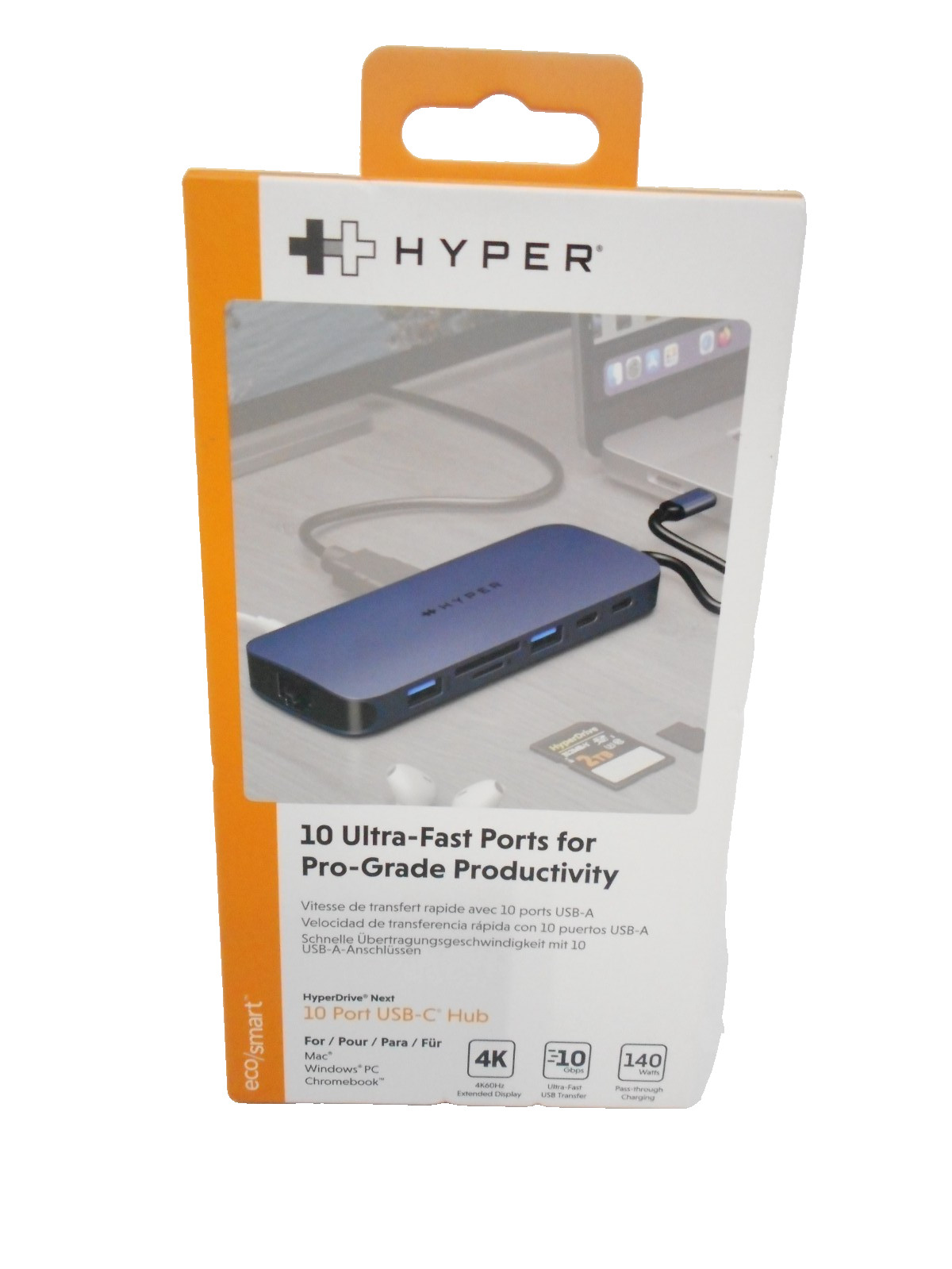Hyper - HyperDrive Next 10 Port USB-C Hub- MacBook/PC - HD4005GL - Midnight Blue