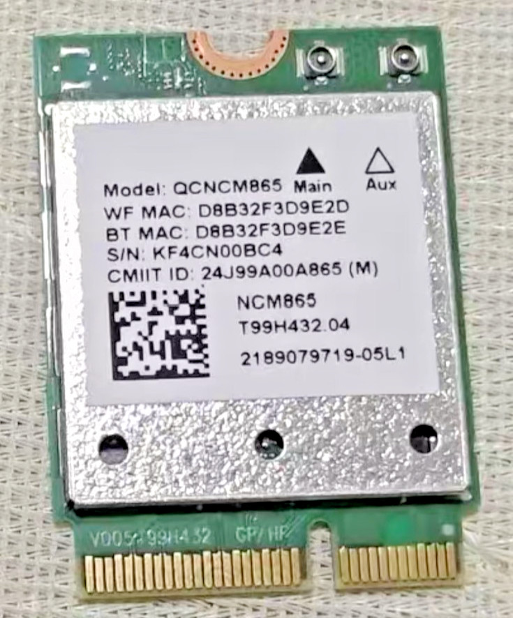 QCNCM865 FastConnect7800 WIFI7 Wireless Card M.2 Bluetooth 5.4 Tri-Band 5.8Gbps